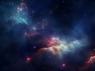 Fototapeta premium The beauty of cosmic nebulae in space. AI Generation.