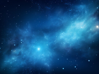 Cosmic nebulae blue drifting through space. AI Generation.