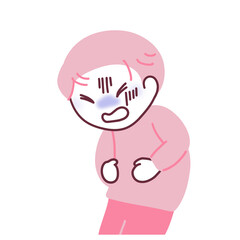 腹痛で苦しむ男性のイラスト