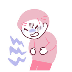 腹痛で苦しむ男性のイラスト