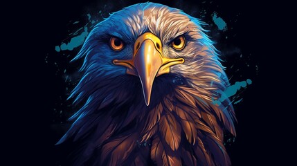 An eagle t-shirt design capturing a moment of hunting.Generative AI