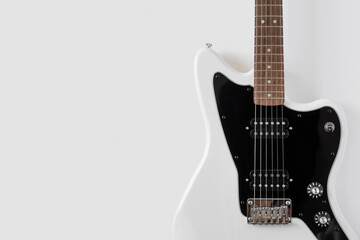 Fototapeta na wymiar White electric guitar. Musical instrument