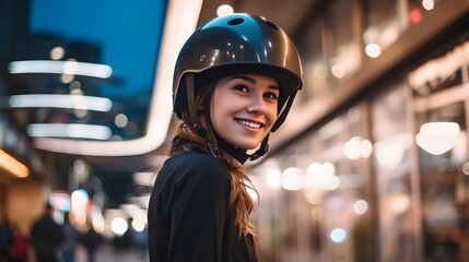 a close up of a person wearing a helmet Generative AI