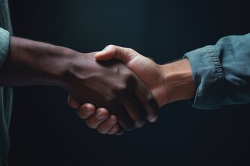 A close-up photograph capturing two people shaking hands. This image can be used to depict business partnerships, agreements, or teamwork in various professional settings.