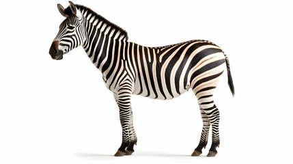 Fototapeta na wymiar Portrait of zebra on white background