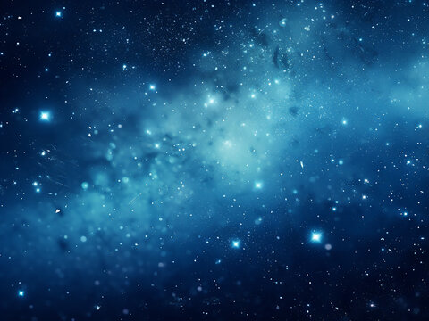 Otherworldly Galaxies Blue in the universe's depths. AI Generation. © Llama-World-studio