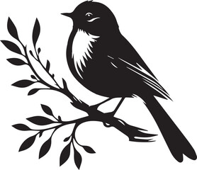 Bird on branch EPS Vector Bird on branch Clipart Bird on branch Silhouettes