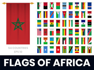 Flags of africa vertical pennant