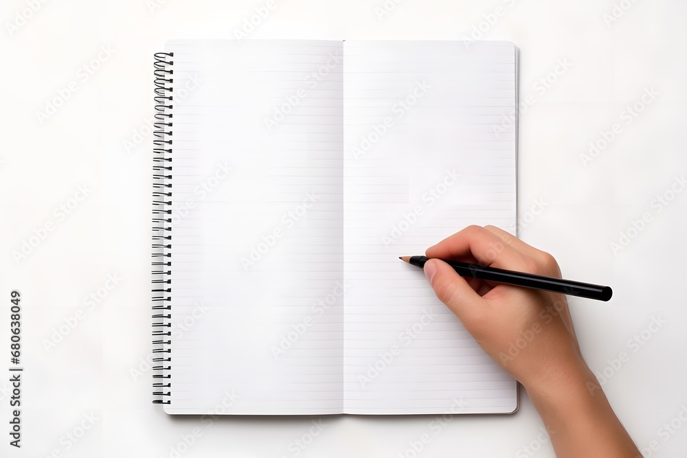 Aufkleber a person writing in a notebook with a pen generative ai