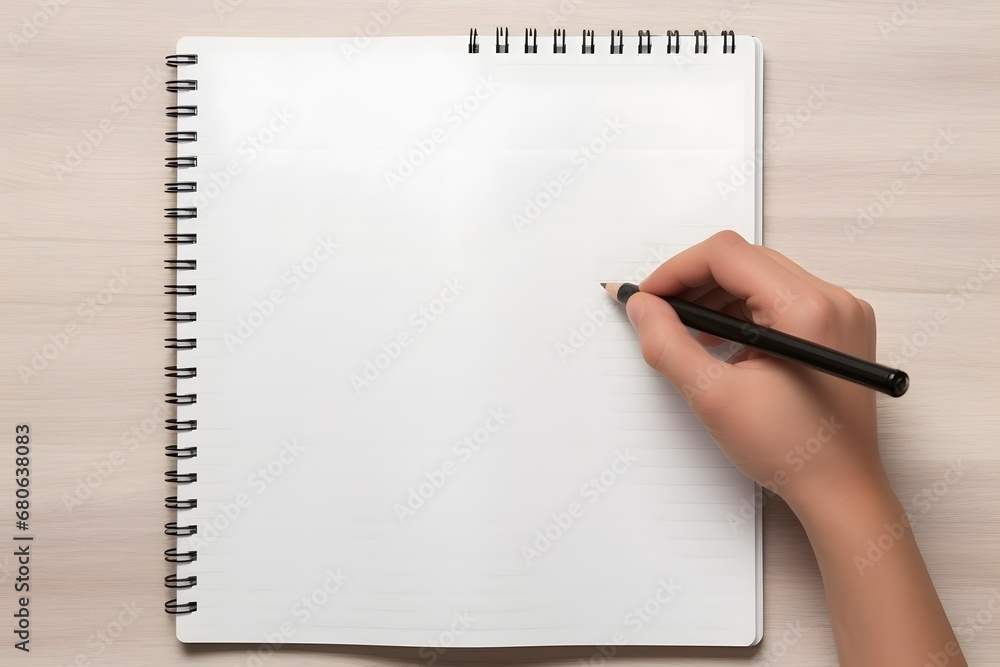 Aufkleber a person writing in a notebook with a pen generative ai
