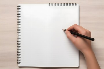 a person writing in a notebook with a pen Generative AI