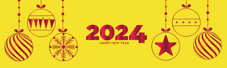 merry christmas background with flat christmas balls frame vector design illustration