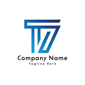 T7 letter creative logo design