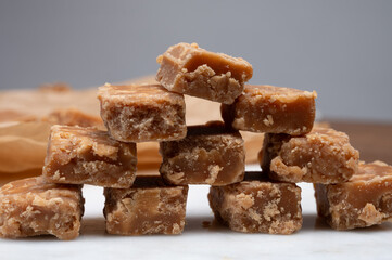 American sweets, homemade butter fudges, confection made by mixing sugar, butter and milk