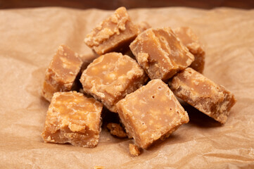 American sweets, homemade butter fudges, confection made by mixing sugar, butter and milk