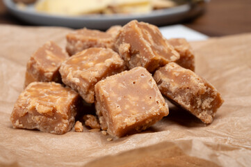 American sweets, homemade butter fudges, confection made by mixing sugar, butter and milk