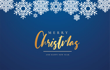 merry christmas happy new year background with snowflakes vector design illustration