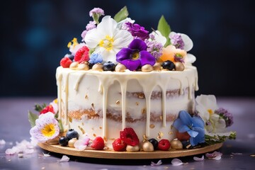 delicious vegan flower cake