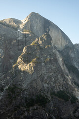 Half Dome and Ahwiyah Point Catch Morning Light From Snow Creek