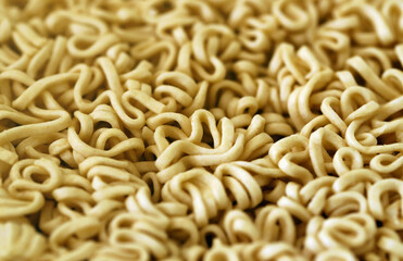 Traditional asian instant noodles texture for background close up. Japanese dry food