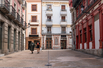 Pilgrim shopping in the Old Town of Oviedo, Asturias