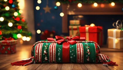 christmas, tree, elegant, interior, house, garland, gift, light, sofa, merry, star, garlands, gifts, lights, lounge, salon, gold, golden, red, yellow, snow, curtain, happy, celebration, hearth