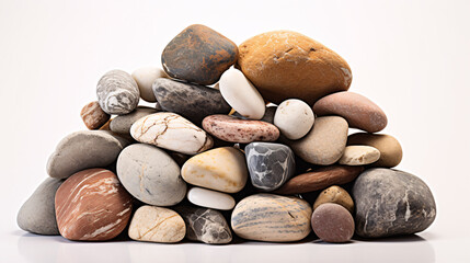 A stack of ornamental stones standing alone on a plain background.