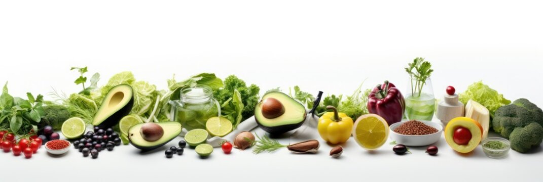 vegan ingredients spreads from end to end, capturing the essence of a plant-based diet