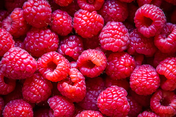 Raspberries closeup view background