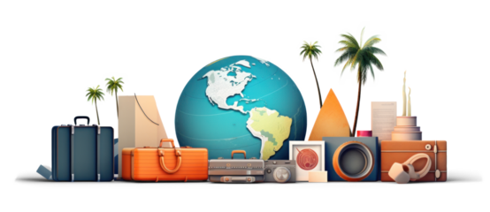 Tourism Agency Management concept on Transparent Background