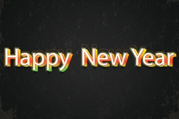 Happy new year 24 square template with 3D hanging number. Greeting concept for new year celebration, edatable file