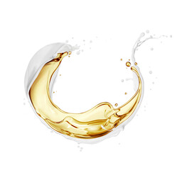 Mix of oily and dairy splashes isolated on a white background