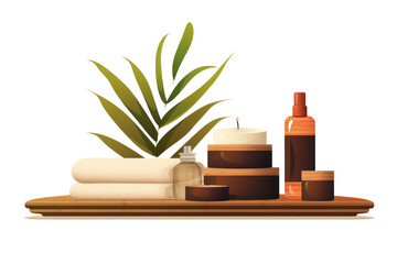 Day Spa Setting on Transparent Background