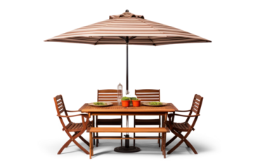 Outdoor Dining Setup with Transparent Background