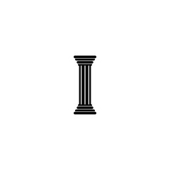 Ancient column and Greek pillar icon isolated on white background