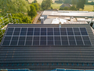 Bird's eye view of solar panels