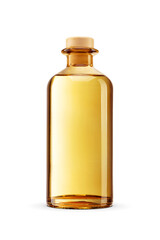 Glass bottle with essential aroma oil isolated. Transparent PNG image.