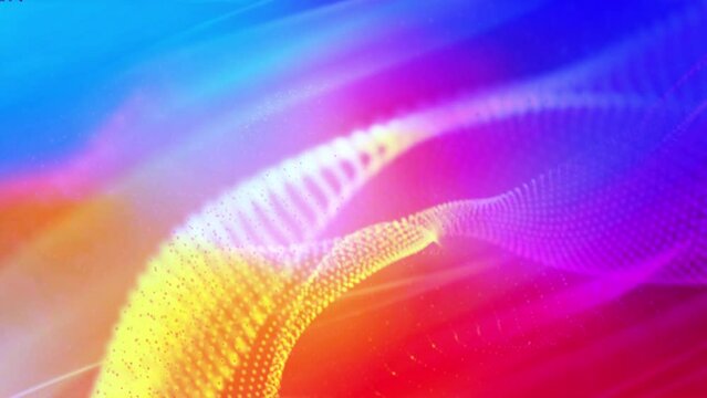 colorful gradation particle wave abstract background