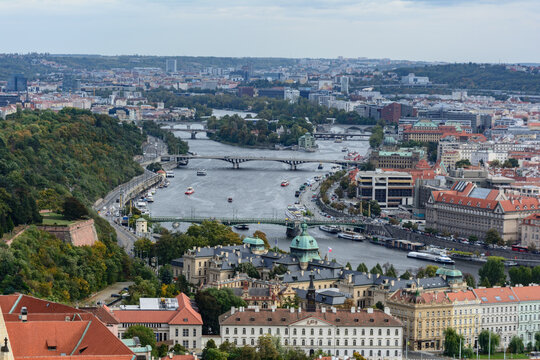 Vista sulla Moldova dall'alto (Praga, Repubblica Ceca)