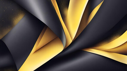 Abstraktes Konzept gelber und schwarzer Kontrasthintergrund. Modernes, luxuriöses, futuristisches Technologie-Vorlagendesign. Vektorillustration - obrazy, fototapety, plakaty