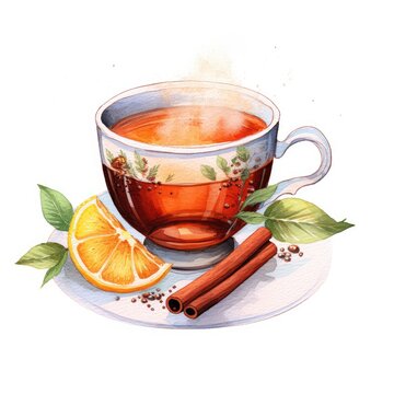 cup of tea with lemon and mint