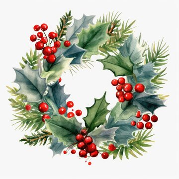 christmas holly branch