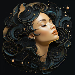 medusa round illustration