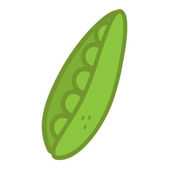 Pea isolated on white, beans icon, vector illustration.