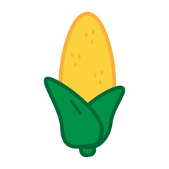 Corn isolated on white, corn icon, vector illustration.