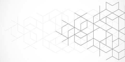 Abstract design element with geometric background of hexagons shape pattern