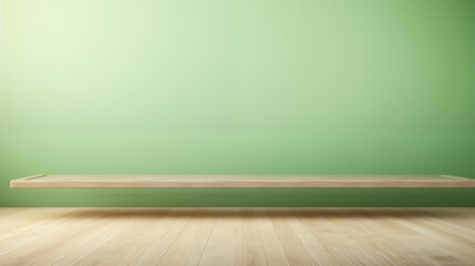 aesthetic background for product presentation wall podium stone with tree back wall sunlight falling room wood floor