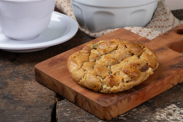 Fresh traditional cookie close up. Selective focus.