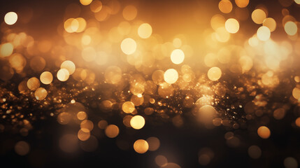 Christmas light bokeh sparkling lights dark golden element design background
