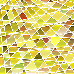 abstract vector stained-glass mosaic background - yellow and brown